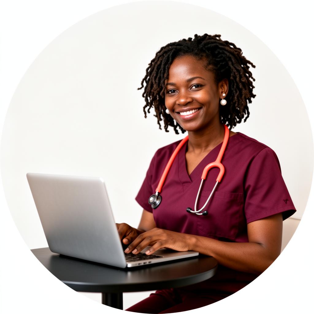 Dr Corridon at her desk
