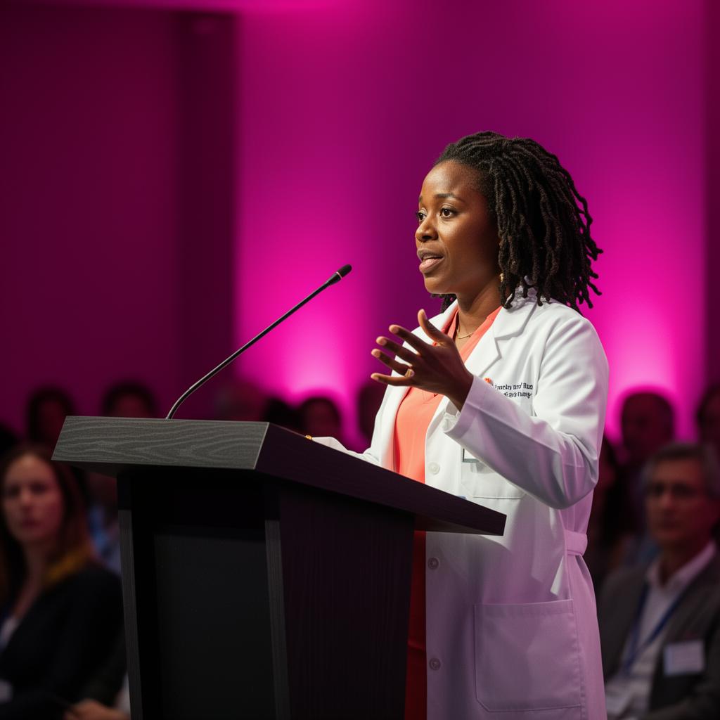 Dr Corridon speaking at a keynote